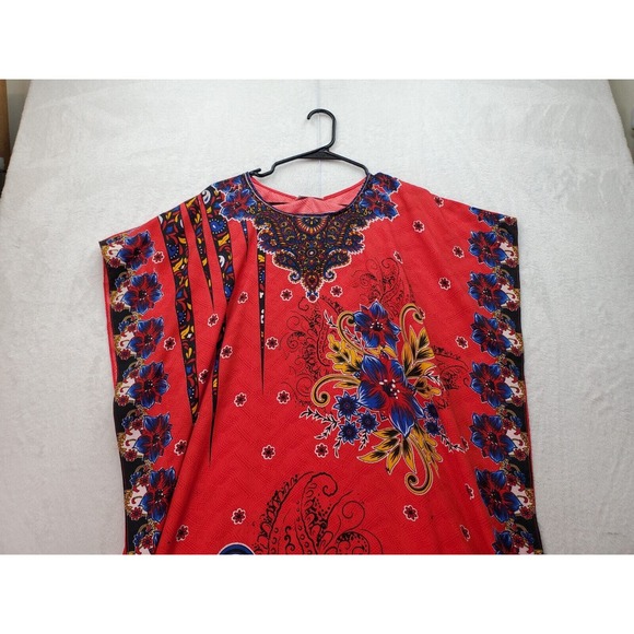 Gold Coast Cover Up Women's One Size Multi Floral Paisley Polyester Round Neck - Picture 3 of 8